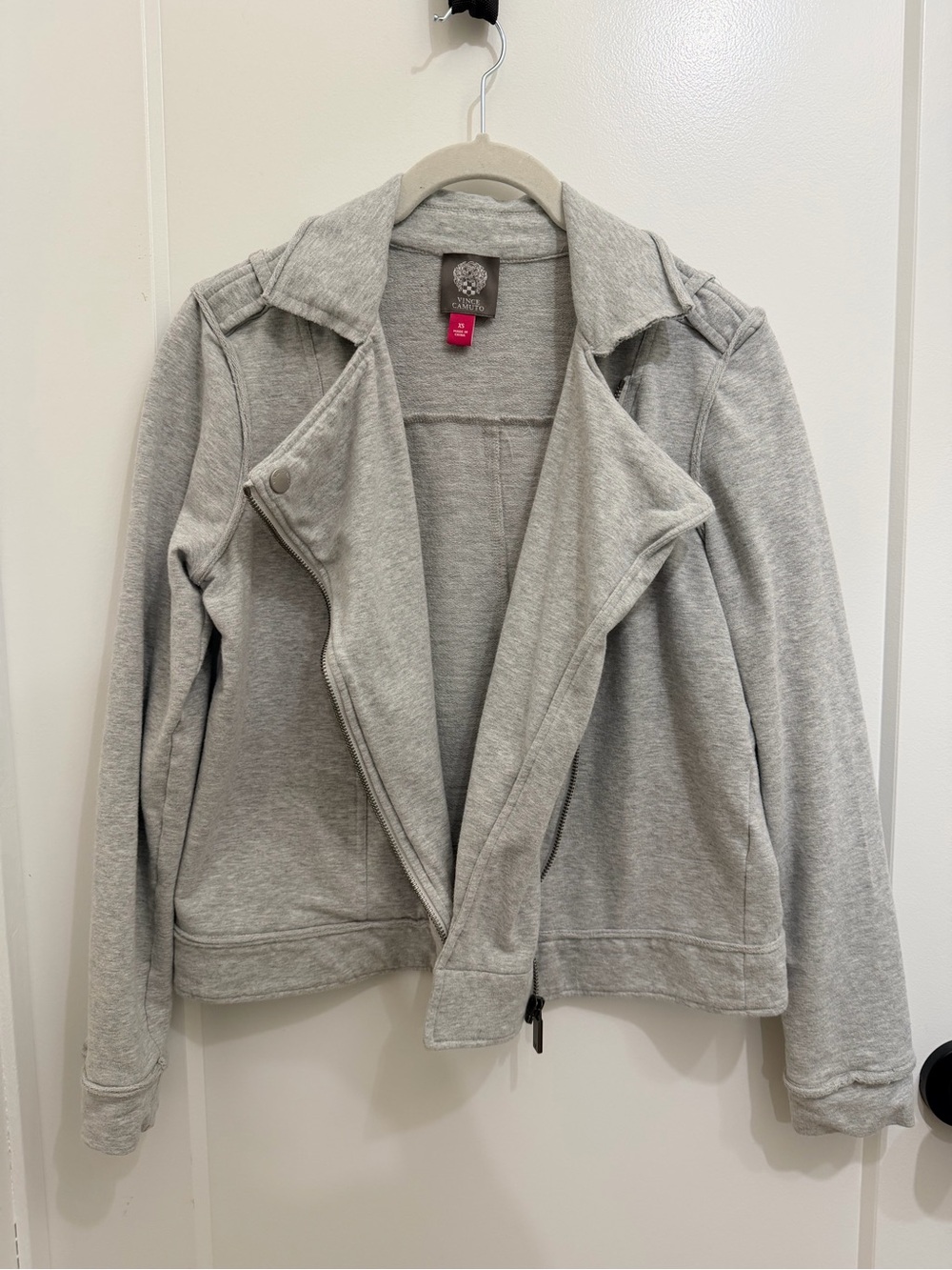 Vince Camuto Grey Knit Moto Jacket - Women XS